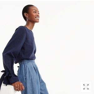 J Crew Tie Sleeve Swearshirt - Small